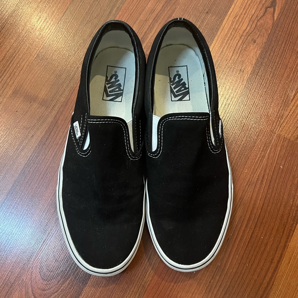 Mens size 10.5 black slip on vans